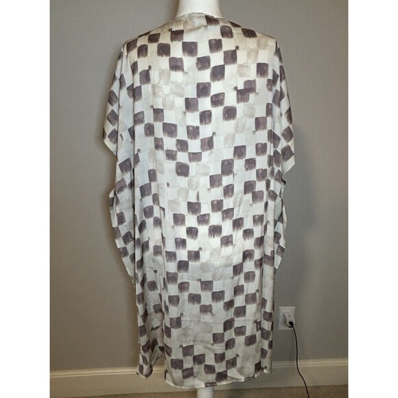 Grade + Gather - Satin Check Boxy Dress Wisteria Size Medium - Picture 5 of 9